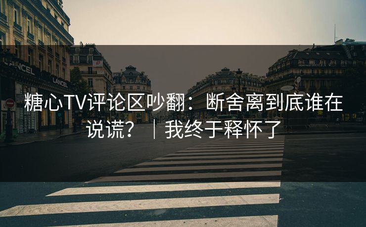 糖心TV评论区吵翻：断舍离到底谁在说谎？｜我终于释怀了